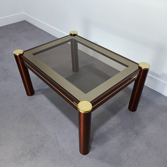 Image 1 of Vintage Fedam Salontisch in Burgund und Gold