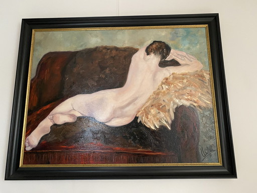 Nude Lp Sofa, Öl auf Leinen