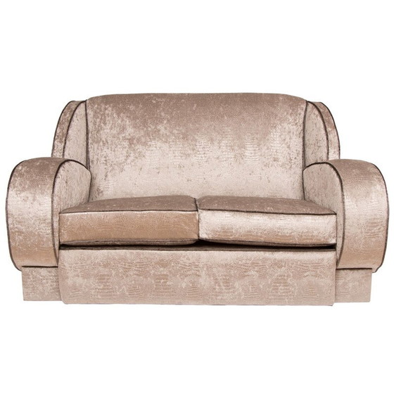 Image 1 of Vintage-Lounge-Set in silbernem Stoff mit 1 Sofa und 2 Sesseln