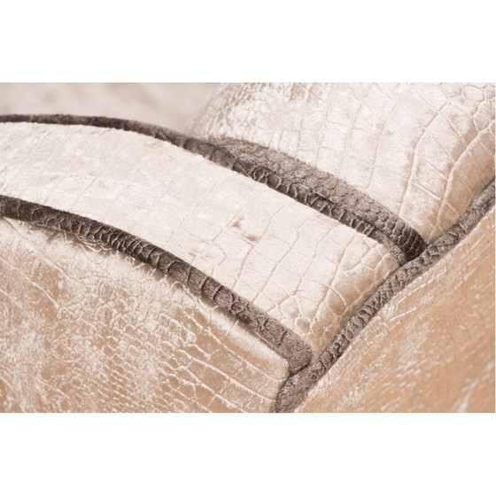 Image 1 of Vintage-Lounge-Set in silbernem Stoff mit 1 Sofa und 2 Sesseln