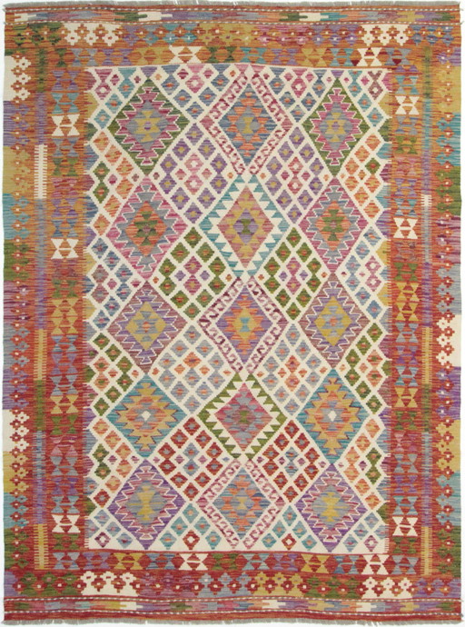 Original Old Style Kelim Afghan 236 X 170 Cm Top Zustand