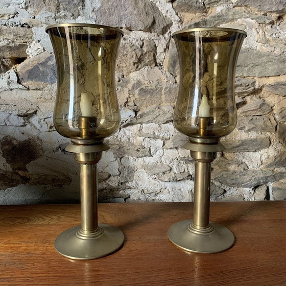 Image 1 of Paar vintage messing kerzenständer von Mega Design