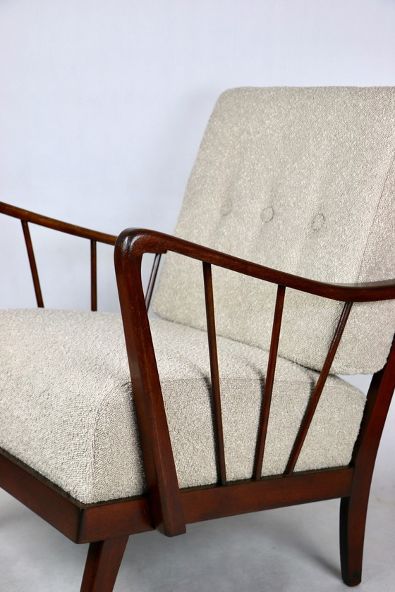 Image 1 of Art Deco Beige Boucle Loop Sessel, 1960er Jahre