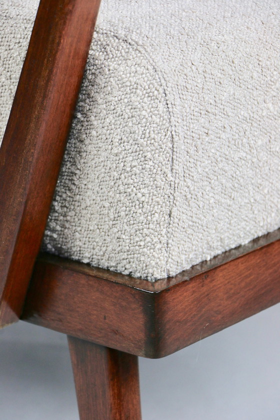 Image 1 of Art Deco Beige Boucle Loop Sessel, 1960er Jahre