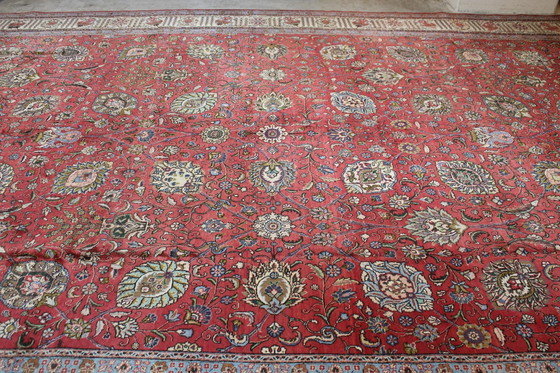 Image 1 of Original Handgeknüpfter Perserteppich Tabriz 40 Raj Fein Xxl Size 560 X 391 Cm Top Zustand