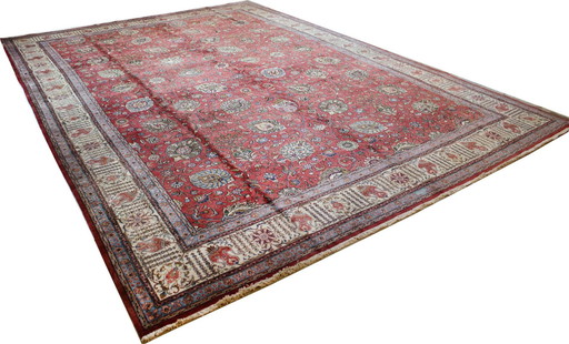 Original Handgeknüpfter Perserteppich Tabriz 40 Raj Fein Xxl Size 560 X 391 Cm Top Zustand