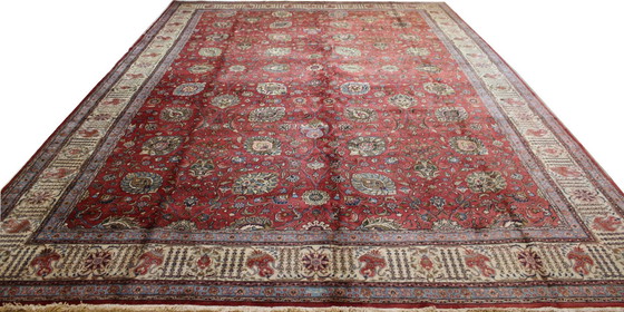 Image 1 of Original Handgeknüpfter Perserteppich Tabriz 40 Raj Fein Xxl Size 560 X 391 Cm Top Zustand