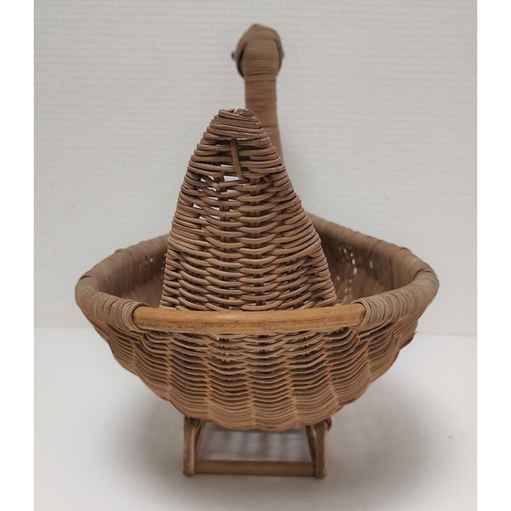Image 1 of Vintage zoomorpher Korb in Vogelform aus geflochtener Weide, 1960