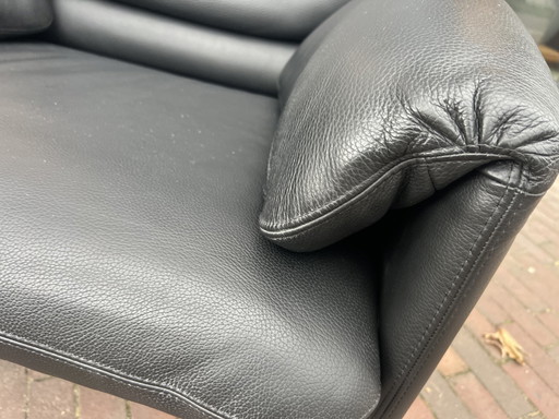 Leolux Bora Beta Sessel aus schwarzem Leder