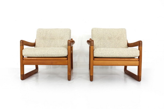Image 1 of 2x Komfort Denmark Lounge Chair Mid-Century Danish Teak Lounge Chair / Sessel with virgin wool