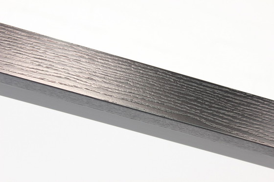 Image 1 of Werner Heidemann Architect's table with white glass top inlaid in oak frame and chrome legs