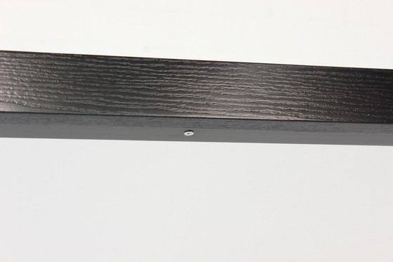 Image 1 of Werner Heidemann Architect's table with white glass top inlaid in oak frame and chrome legs