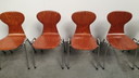 6x Eromes Pagholz industrieller stapelbarer Designstuhl