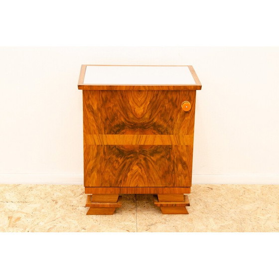 Image 1 of Vintage Art Deco Nachttisch aus Nussbaum, 1930