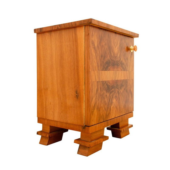 Image 1 of Vintage Art Deco Nachttisch aus Nussbaum, 1930