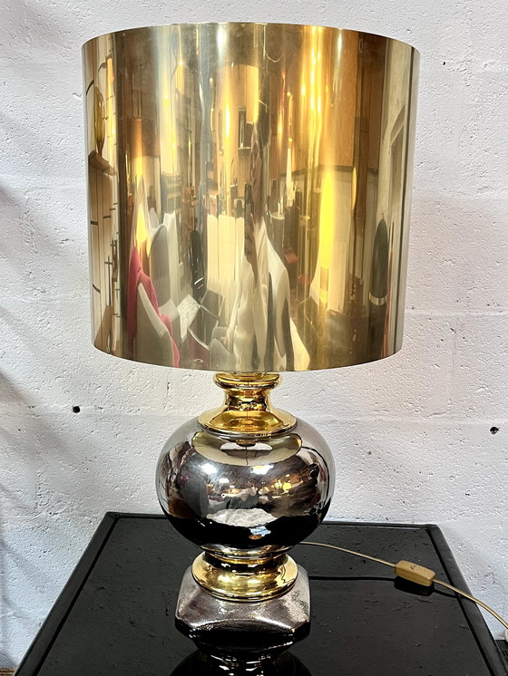Image 1 of Lampe Aus Goldener Keramik, Italien, 1970