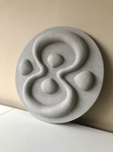 Studio Nuna | Runde Holzstruktur Artwork taupe | Durchmesser 60cm