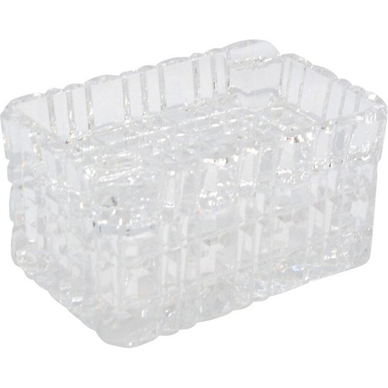 Image 1 of Aschenbecher aus Kristall mit Zigarettenetui von Julia Glassworks, Polen 1980