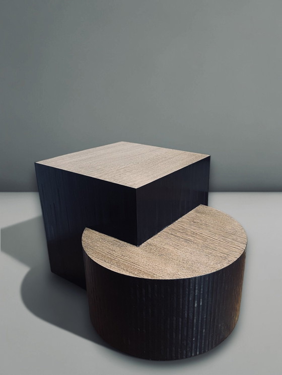 Image 1 of Couchtisch Eiche Intarsien Aus Stroh