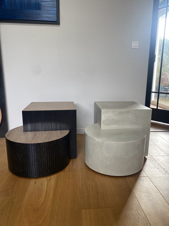 Image 1 of Couchtisch Eiche Intarsien Aus Stroh