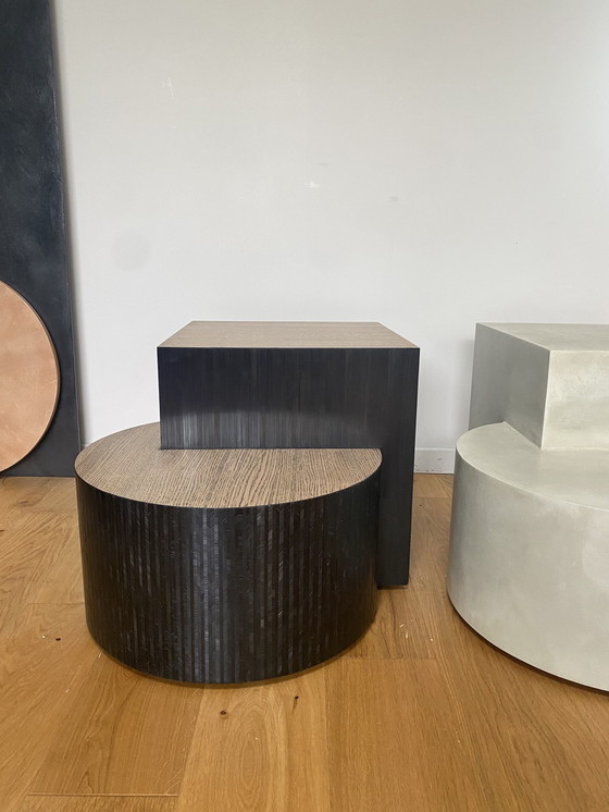 Image 1 of Couchtisch Eiche Intarsien Aus Stroh