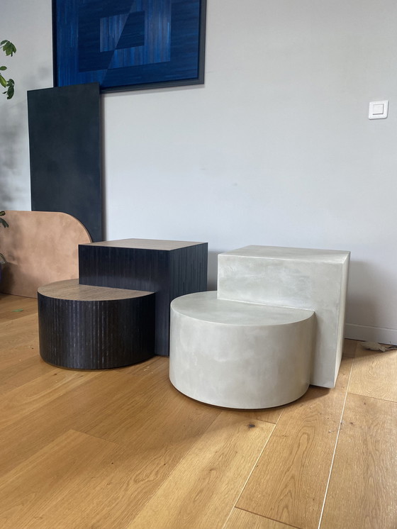 Image 1 of Couchtisch Eiche Intarsien Aus Stroh