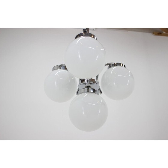 Image 1 of Vintage Art Deco Kronleuchter aus Metall und Glas, Tschechoslowakei 1930