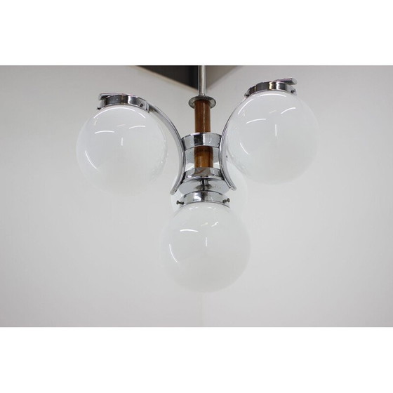 Image 1 of Vintage Art Deco Kronleuchter aus Metall und Glas, Tschechoslowakei 1930