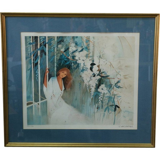 Lithographie, signiert von Gilbert Michaud für Atelier Gourdon, 1980