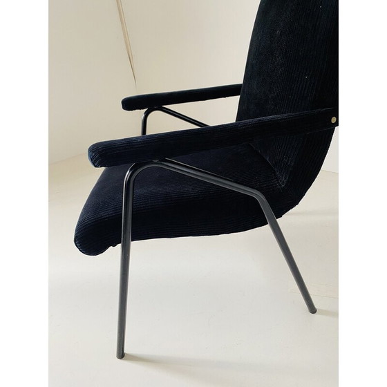 Image 1 of Sessel aus schwarzem Samt, Italien 1960er Jahre