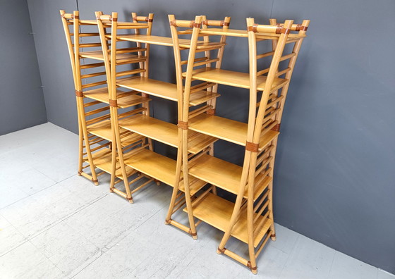 Image 1 of Vintage-Bambus-Wandschrank, 1970er Jahre