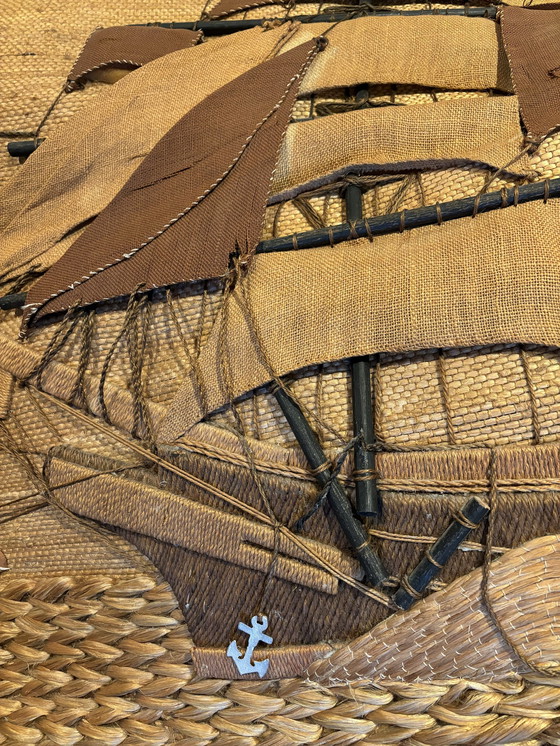 Image 1 of Vintage-Wandteppich mit Segelboot