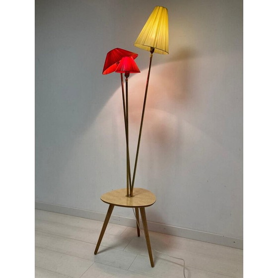 Image 1 of Vintage Stehlampe aus Messing und Formica, 1950-1960