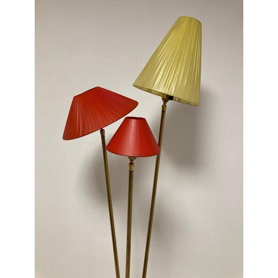 Image 1 of Vintage Stehlampe aus Messing und Formica, 1950-1960