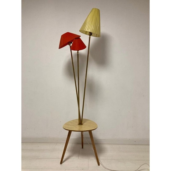 Image 1 of Vintage Stehlampe aus Messing und Formica, 1950-1960