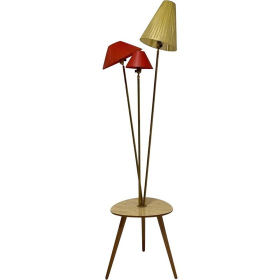 Image 1 of Vintage Stehlampe aus Messing und Formica, 1950-1960