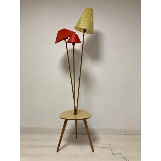 Image 1 of Vintage Stehlampe aus Messing und Formica, 1950-1960