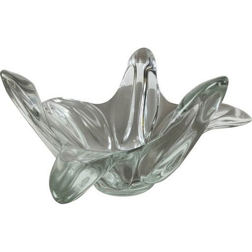 Vintage Kristallglasschale für Art Vannes, Frankreich 1970er Jahre