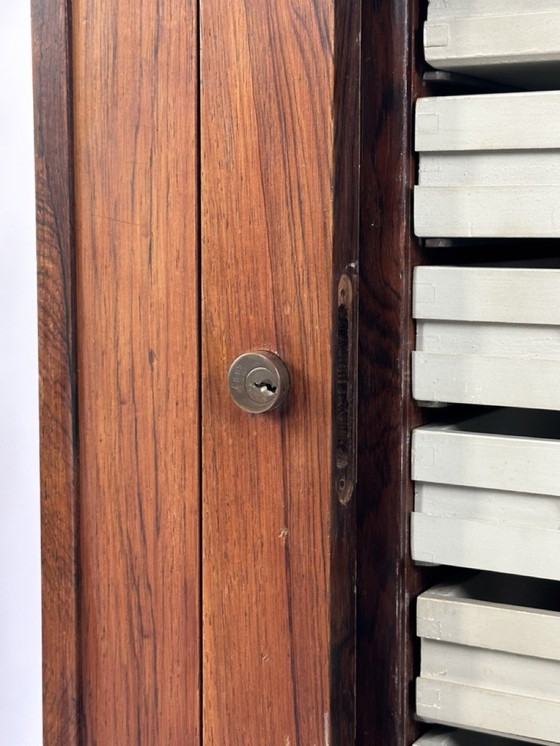 Image 1 of Mid-Century Dänischer Palisander Aktenschrank mit Tambour Tür, 1960S