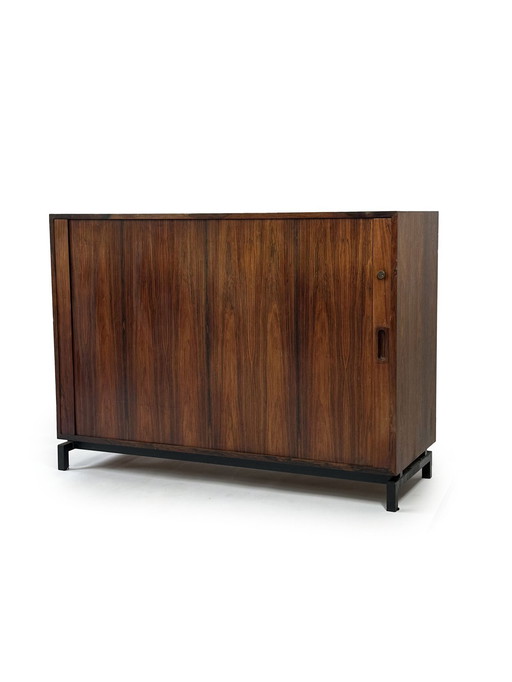 Mid-Century Dänischer Palisander Aktenschrank mit Tambour Tür, 1960S