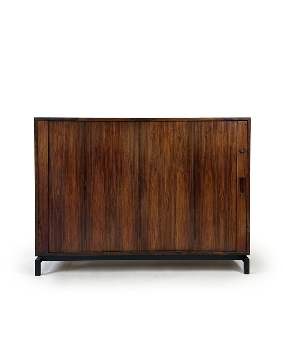 Image 1 of Mid-Century Dänischer Palisander Aktenschrank mit Tambour Tür, 1960S