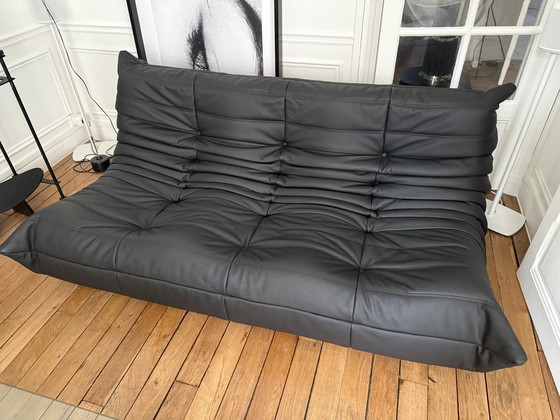 Image 1 of Togo Set Ligne Roset Kalbsleder Mattschwarz