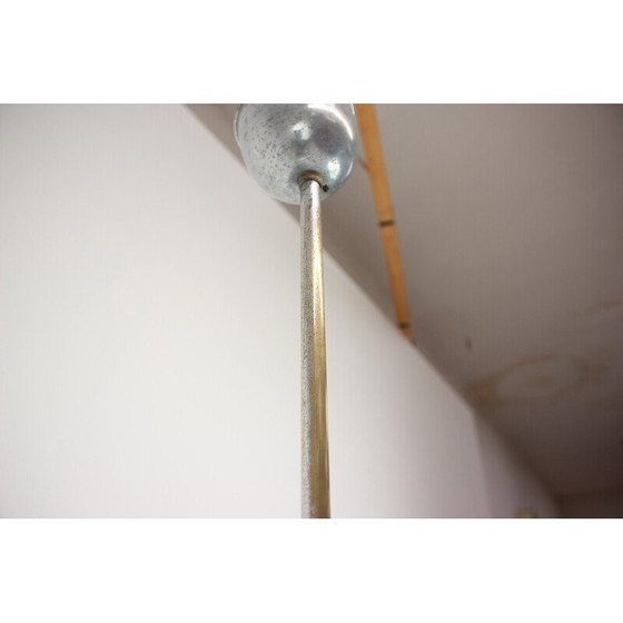 Image 1 of Vintage Art Deco Kronleuchter aus Glas und Chrom, Tschechoslowakei, 1930er Jahre