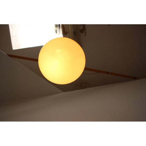 Image 1 of Vintage Art Deco Kronleuchter aus Glas und Chrom, Tschechoslowakei, 1930er Jahre