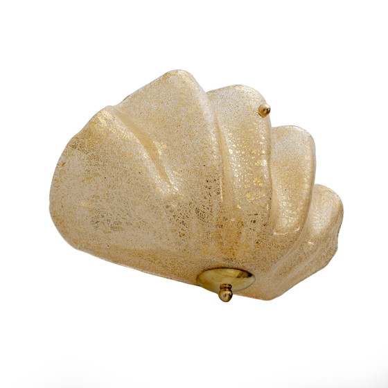 Image 1 of Paar Mid-Century Modern Style Muranoglas Shell Wandleuchter