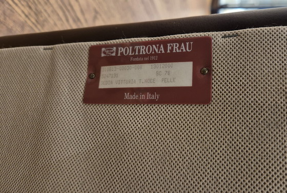 Image 1 of 10x Poltrona Frau Leder Stühle Fondata nel 1912 Sedia Vittoria T.Noce Pelle