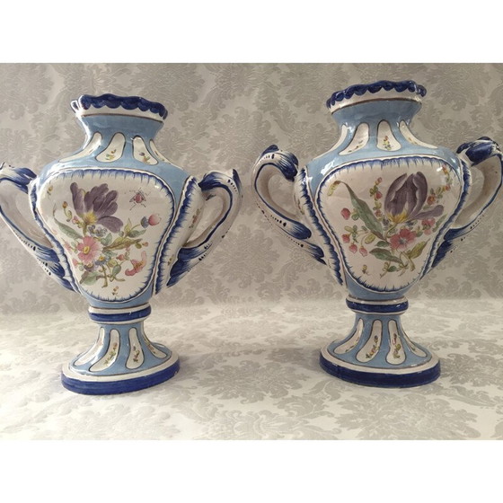 Image 1 of Paar Vintage-Vasen, Frankreich 1950