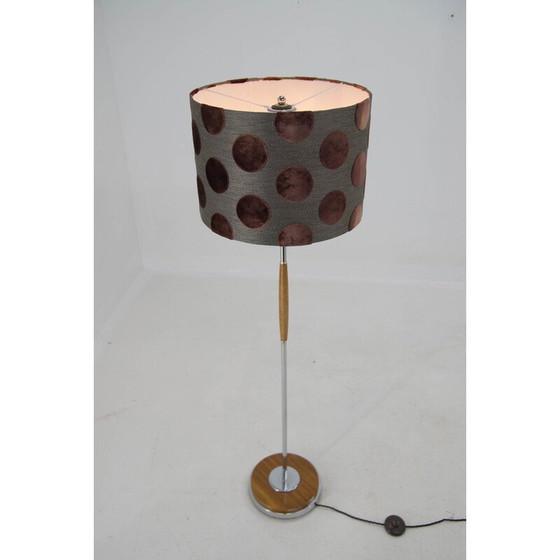 Image 1 of Mid-Century Stehlampe aus Chrom und Holz, Tschechoslowakei 1970er Jahre