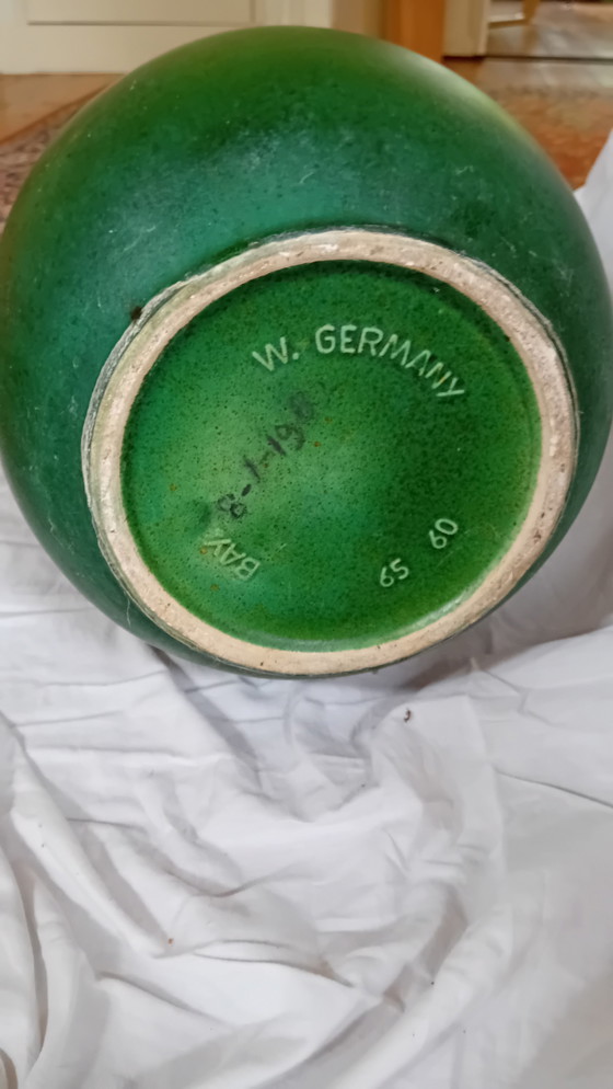 Image 1 of Vintage Große grüne Vase