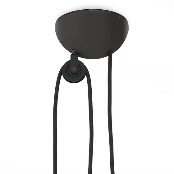 Image 1 of Vintage-Kronleuchter aus schwarzem Metall und Kunststoff von Enzo Mari für Artemide, Italien 1970
